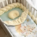 Set lenjerie pentru Patut Bebe din 6 piese Lion crem (5)
